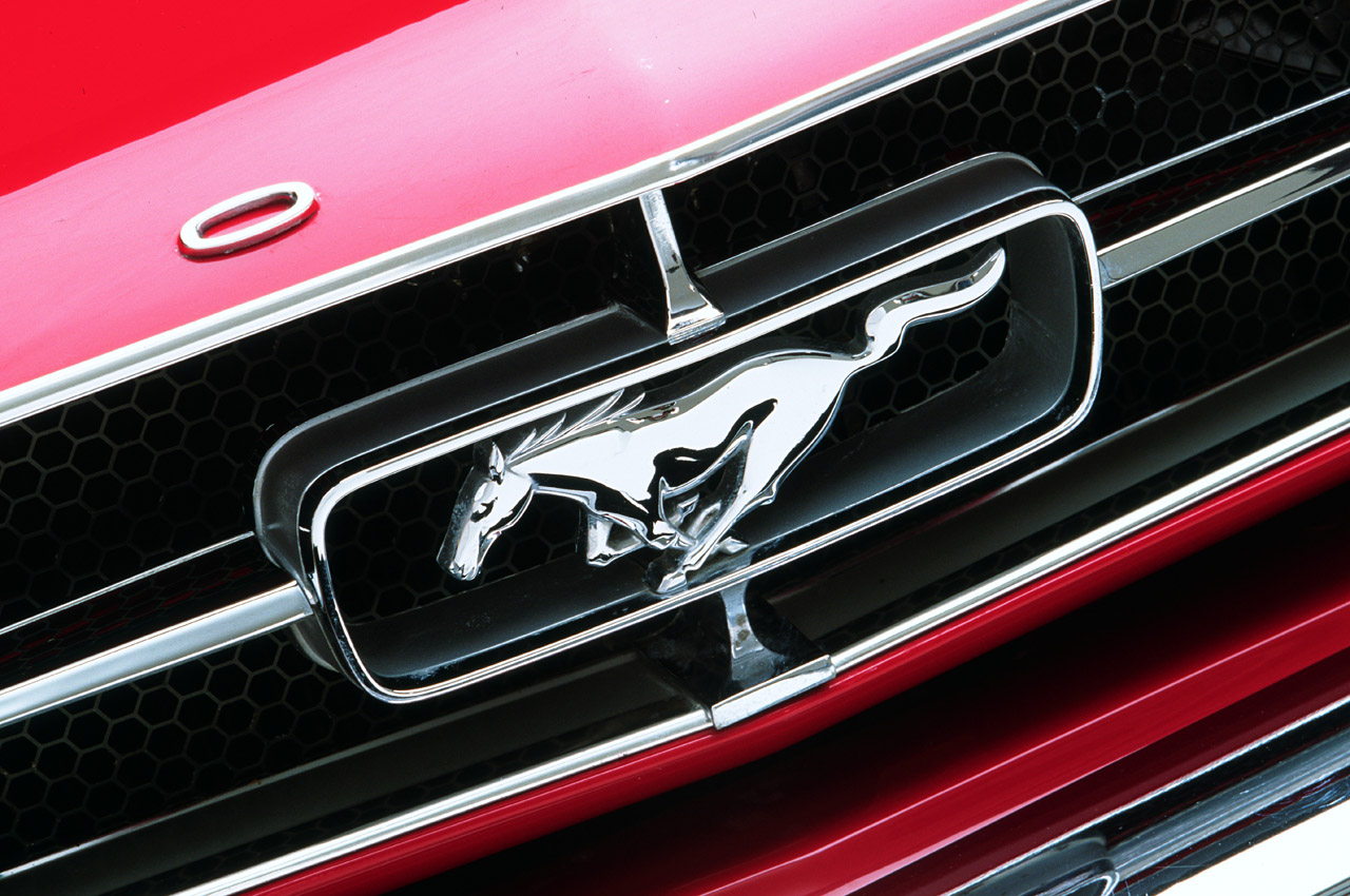Ford Mustang GT Logo Emblem Design (Red on Black)